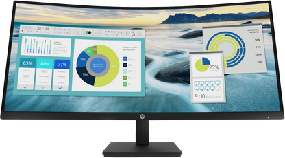 Monitor HP P34hc G4 34" Curvo WQHD Resolución 3440x1440 Panel VA VGA/HDMI