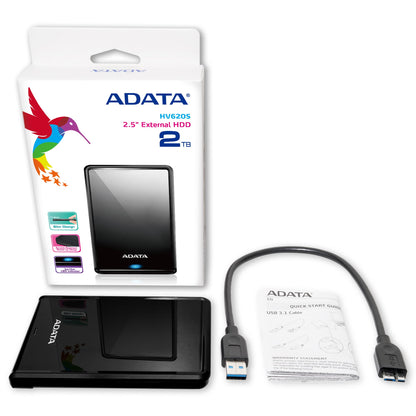 Disco Duro Externo Adata 2TB HV620S 2.5" USB 3.1 Negro