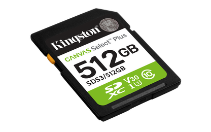 Memoria SD Kingston Flash Canvas Select Plus 512GB SD UHS-I Clase 10