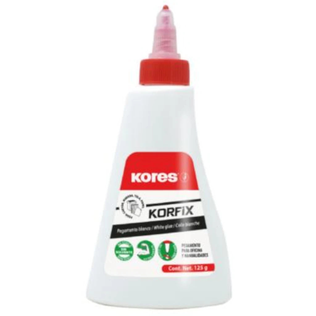 Pegamento Blanco Líquido Kores Korfix de 125 g para Oficina y Manualidades
