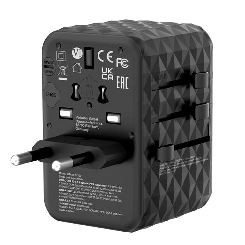 Adaptador Verbatim Universal de viaje UTA-05 GaN III 65 W