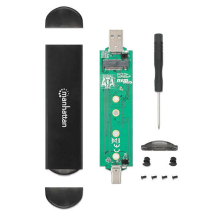 Gabinete SDD Manhattan USB-A / USB-C M.2 NVMe/SATA