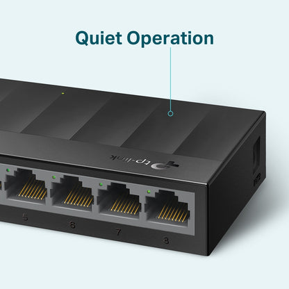 Switch para escritorio Tp-link de 8 Puertos RJ45 10/100/1000Mbps con auto-negociación con carcasa de plastico