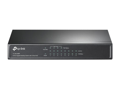 Switch TP-Link 8-Port Gigabit Desktop 4-Port PoE PORT 4× Gigabit PoE Ports 4× Gigabit Non-PoE Ports