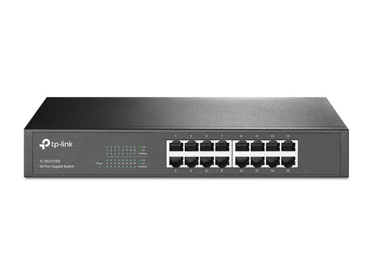 SWITCH DE ESCRITORIO TP-LINK CON BASE DE SOPORTE DE 16 PUERT