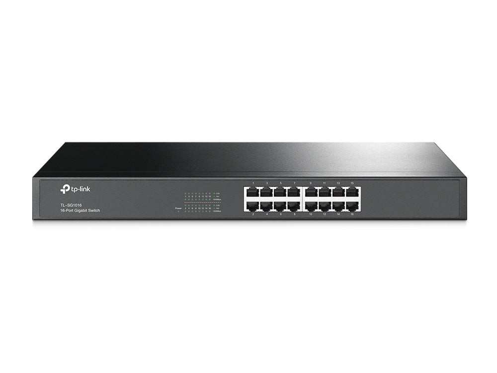 Switch TP-Link 16-Port Gigabit Switch 16× Gigabit RJ45 Ports 1U 19-inch Rack-mountable Steel Case Plug and Play