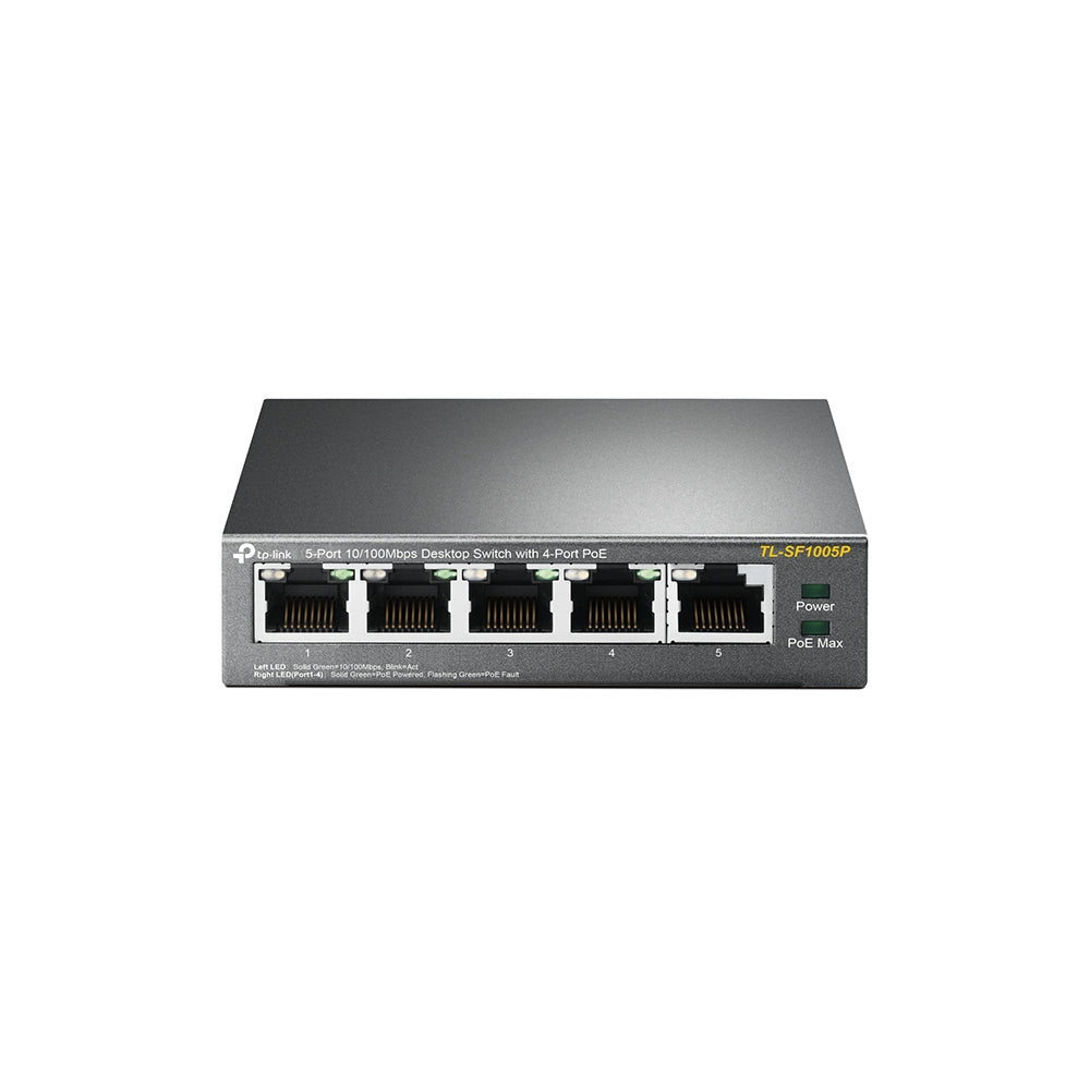 Switch TP-Link 5-Port 10/100 Mbps Desktop 4-Port PoE 4× 10/100 Mbps PoE Ports 1× 10/100 Mbps Non-PoE Port