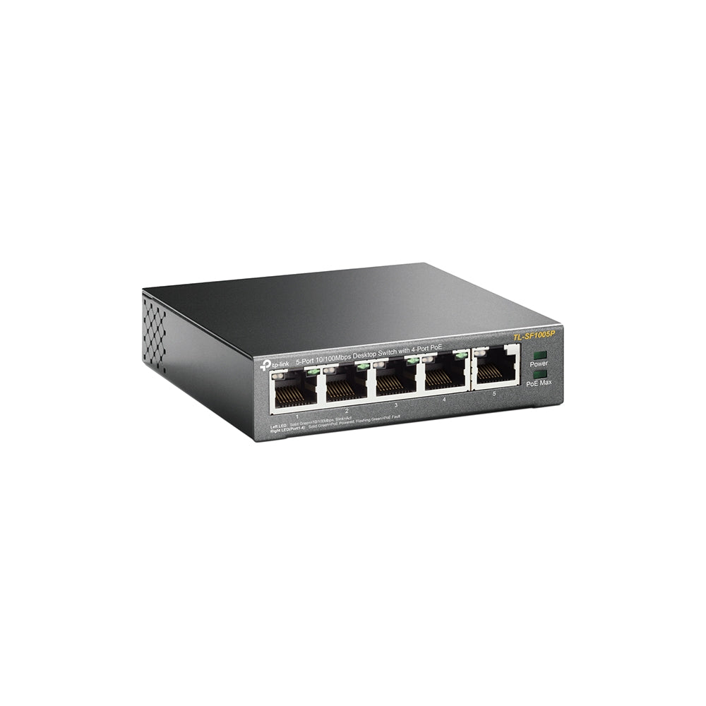 Switch TP-Link 5-Port 10/100 Mbps Desktop 4-Port PoE 4× 10/100 Mbps PoE Ports 1× 10/100 Mbps Non-PoE Port
