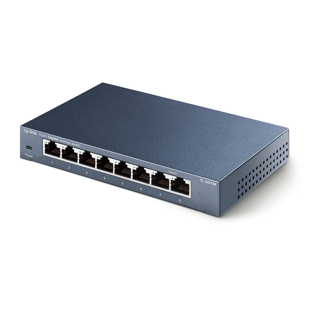 Switch Tp-link para escritorio de 8 puertosGb RJ45 de negociación automática a 10/100/1000Mbps que admiten Auto-MDI/MDIX