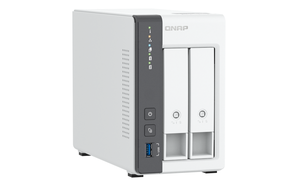 Unidad Almacenamiento NAS QNAP CPU ARM Cortex A55 Quad Core 2.0GHz 4GB RAM RJ45 2.5GbE 2 Bahias 3.5 Linux Sin Discos
