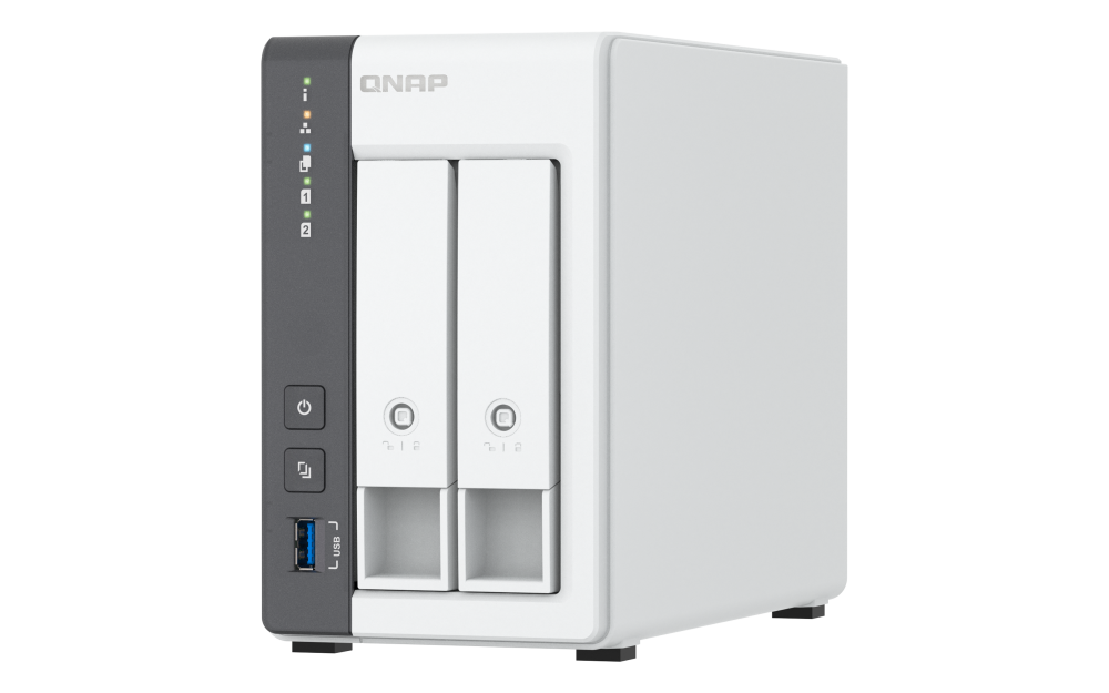 Unidad Almacenamiento NAS QNAP CPU ARM Cortex A55 Quad Core 2.0GHz 4GB RAM RJ45 2.5GbE 2 Bahias 3.5 Linux Sin Discos