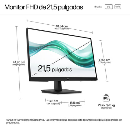 Monitor Full HD HP 3 Pro de 21.5" 322 ph 100 Hz 72 NTSC IPS LCD