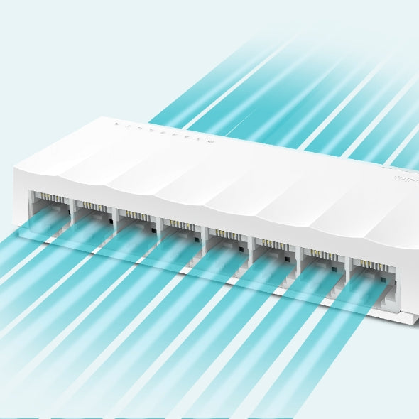 Switch para escritorio Tp-link 8Puertos RJ45 10/100/1000Mbps de auto-negociación Admite QoS 802.1p/DSCP e IGMP Snooping