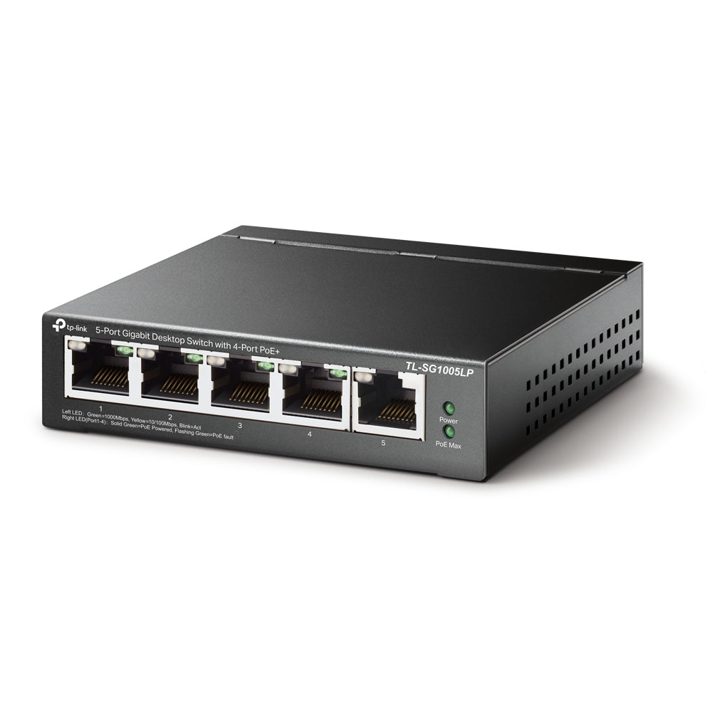 Switch TP-Link 5-Port Gigabit Desktop Switch with 4-Port PoE 4× Gigabit PoE Ports 1× Gigabit Non-PoE Port