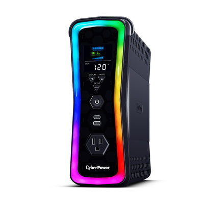 UPS CyberPower GX150C2 1500VA 1000W 120V PFC Activo RGB Panel LCD USB-Cx2