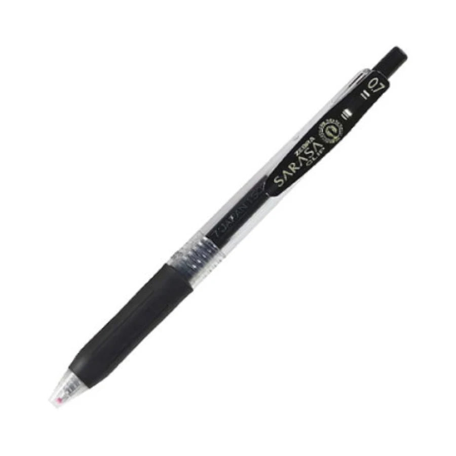 Boligrafo Zebra Sarasa Clip rollerball retractil punto mediano 0.7 tinta gel color negro caja c/12