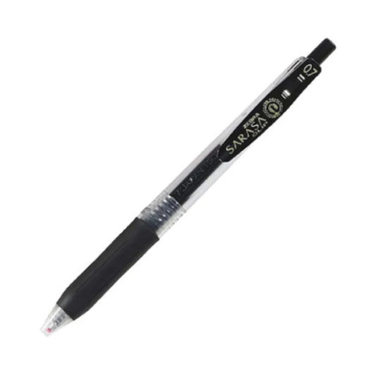 Boligrafo Zebra Sarasa Clip rollerball retractil punto mediano 0.7 tinta gel color negro caja c/12