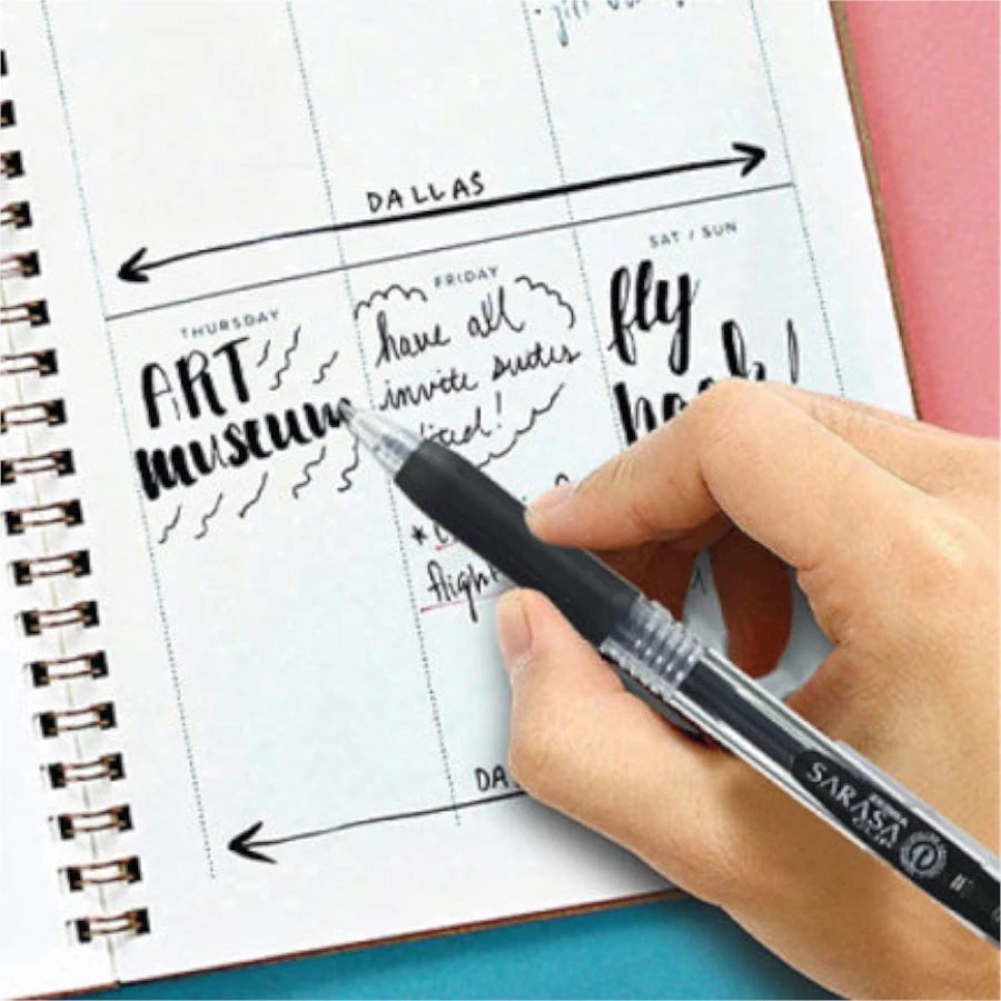 Boligrafo Zebra Sarasa Clip rollerball retractil punto mediano 0.7 tinta gel color negro caja c/12