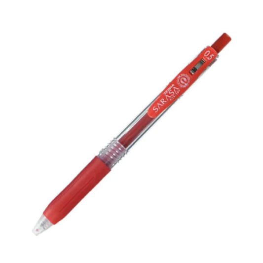 Boligrafo Zebra Sarasa Clip rollerball retractil punto fino 0.5 tinta gel color rojo caja c/12