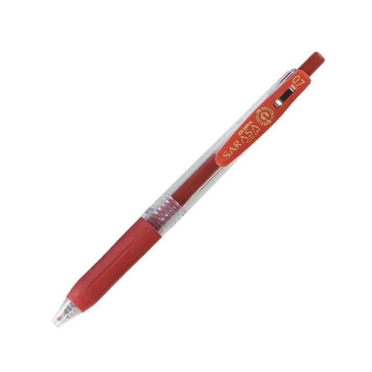 Boligrafo Zebra Sarasa Clip rollerball retractil punto mediano 0.7 tinta gel color rojo caja c/12
