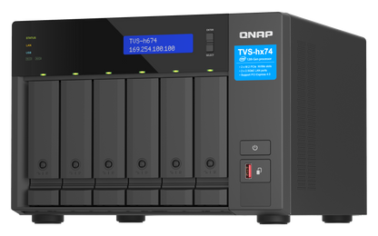 Unidad NAS QNAP TVS-h674 de 6 Bahias Intel Core i5 12400 hasta 4.4 GHz 32GB DDR4 2.5 GbE No incluye Discos