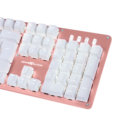 Teclado Mecánico Game Factor KBG400 Retroiluminado Switch Rojo USB Rosa