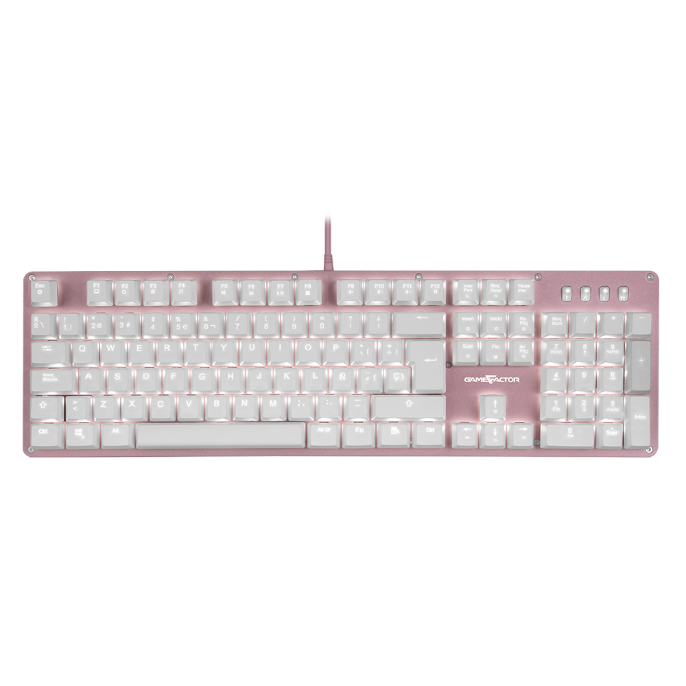 Teclado Mecánico Game Factor KBG400 Retroiluminado Switch Rojo USB Rosa