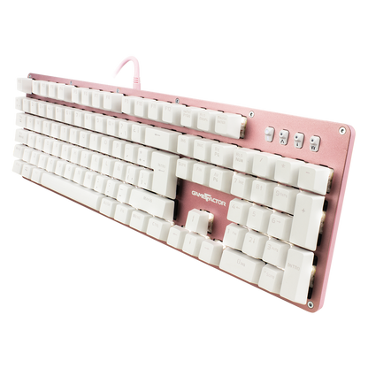 Teclado Mecánico Game Factor KBG400 Retroiluminado Switch Rojo USB Rosa