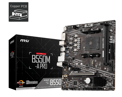 Tarjeta Madre MSI B550M-A PRO Micro-ATX Socket AM4 AMD B550 64GB DDR4 HDMI para AMD