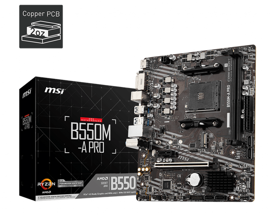 Tarjeta Madre MSI B550M-A PRO Micro-ATX Socket AM4 AMD B550 64GB DDR4 HDMI para AMD