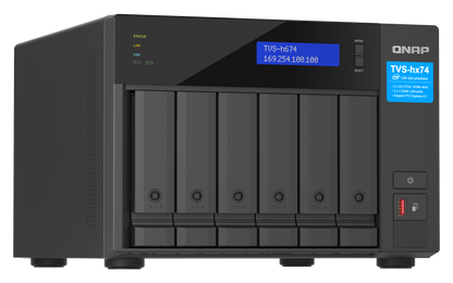 Unidad NAS QNAP TVS-h674 de 6 Bahias Intel Core i5 12400 hasta 4.4 GHz 32GB DDR4 2.5 GbE No incluye Discos