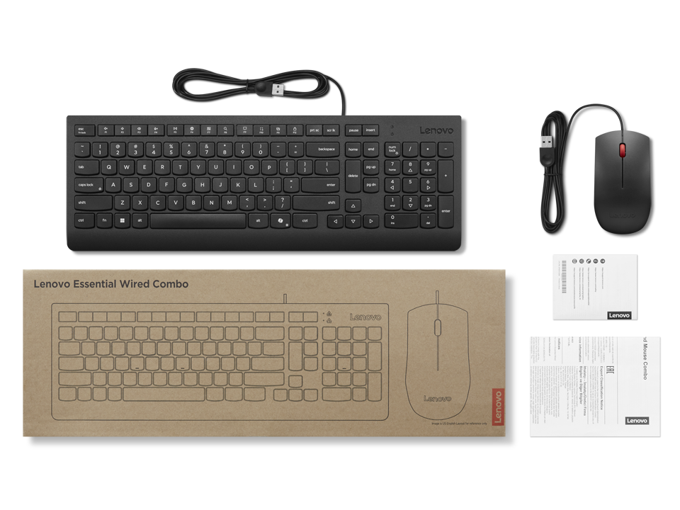 Kit de Teclado y Mouse Lenovo con Cable Lenovo Essential (LA Spanish 171)
