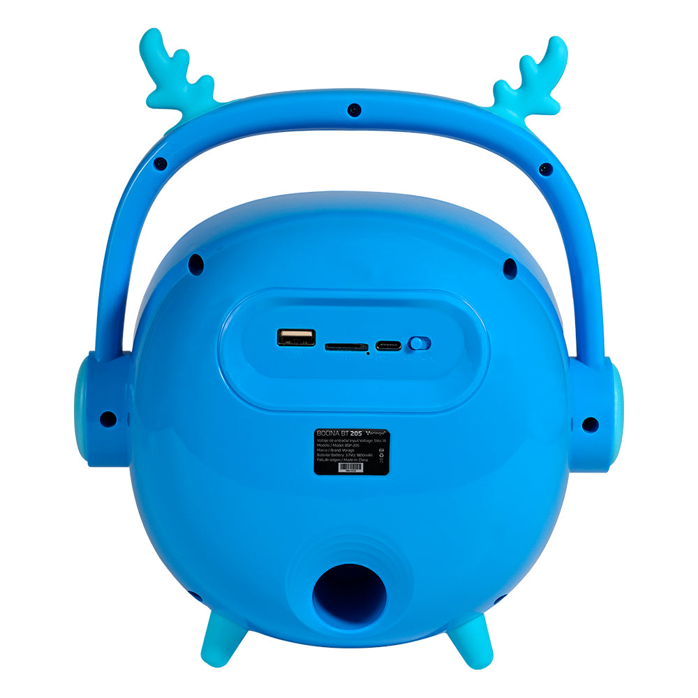 BOCINA VORAGO BSP-205 BLUETOOTH / MSD / USB / 3.5MM MICROFONO CON MODOS DE VOZ COLOR AZUL