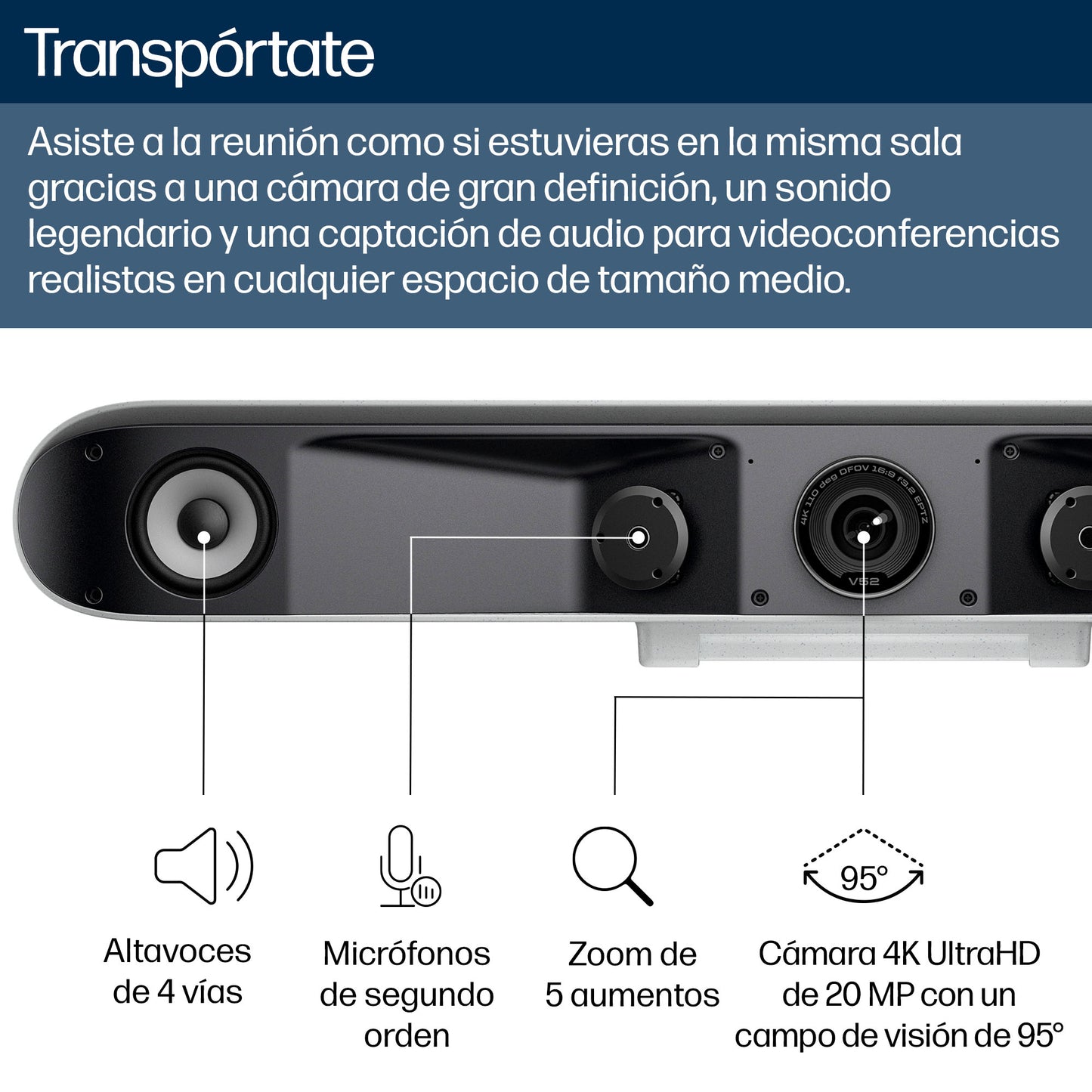 Barra de Video Poly Studio V52 USB