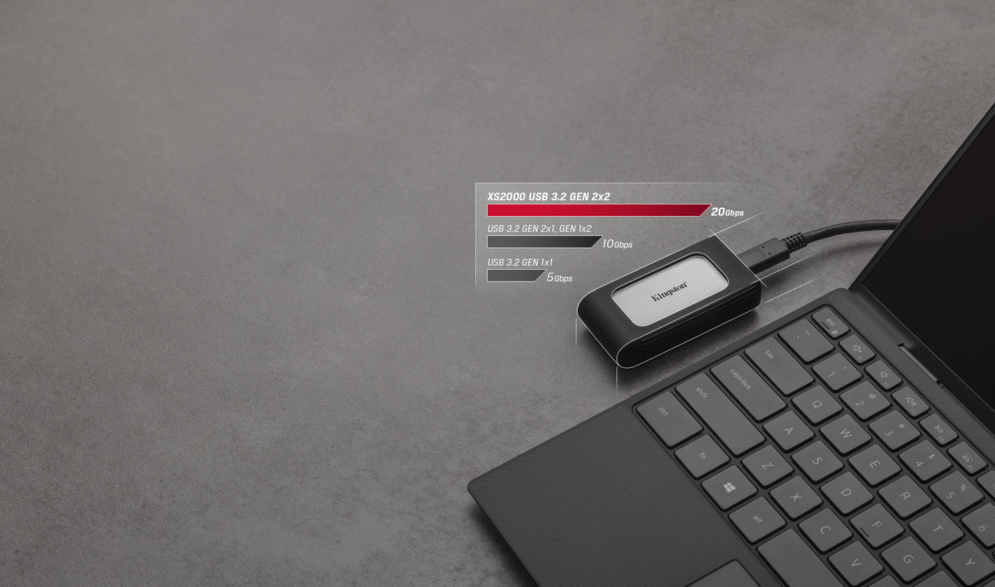 Unidad de Estado Sólido SSD Kingston XS2000 Externo 1000GB USB-C