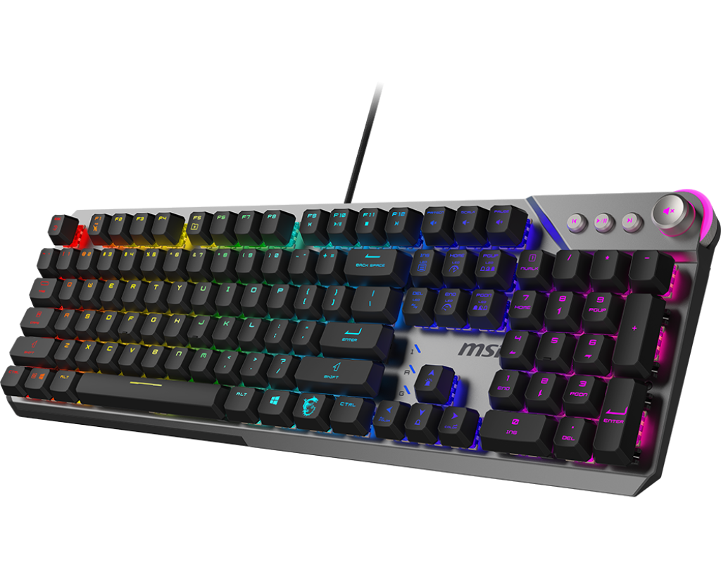 Teclado Gamer MSI STRIKE 600 SILENT LED RGB Mecánico Membrana Alámbrico USB Negro Inglés