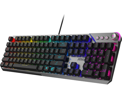 Teclado Gamer MSI STRIKE 600 SILENT LED RGB Mecánico Membrana Alámbrico USB Negro Inglés