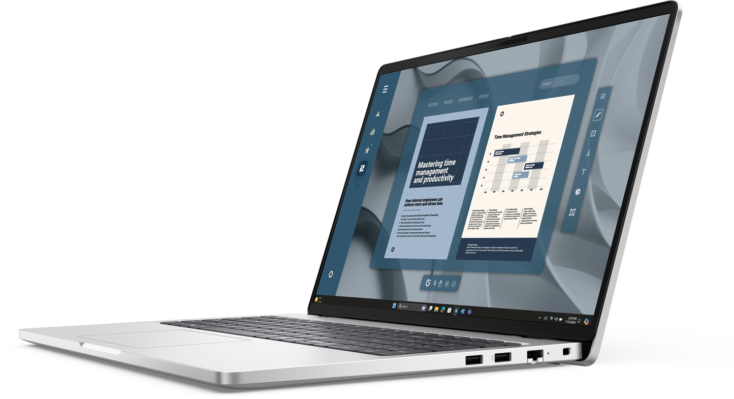 Laptop DELL PRO 16 IN AMD RYZEN 7-350 IA COPILOT+ RAM 16GB 512SSD GRAFICOS AMD RADEON 860M WIN 11 PRO 3Y BASIC