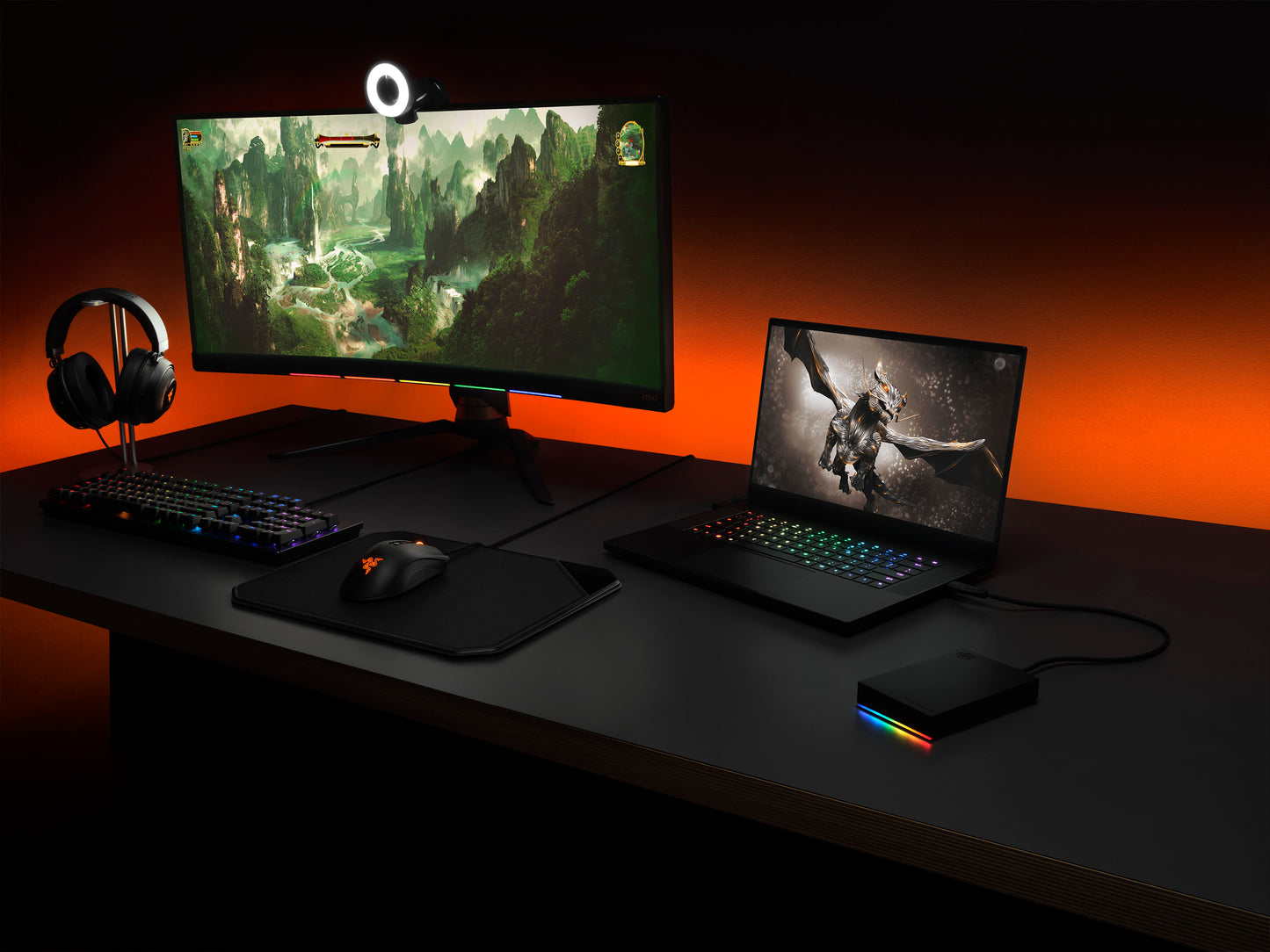 Disco Duro Seagate Externo Firecuda 5TB 2.5 Portatil USB 3.2 Color Negro Windows Mac Gaming Led RGB
