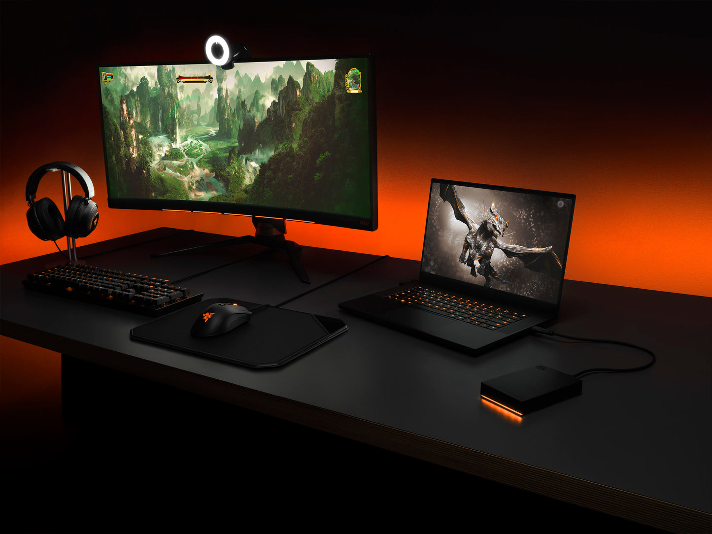 Disco Duro Seagate Externo Firecuda 5TB 2.5 Portatil USB 3.2 Color Negro Windows Mac Gaming Led RGB