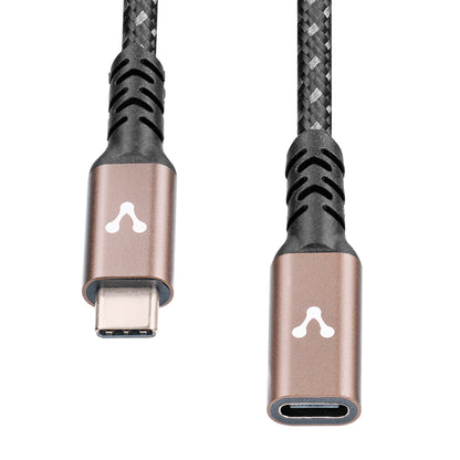 CABLE EXTENSION VORAGO CAB-127 TIPO C HEMBRA-TIPO C MACHO 1 METRO 100W NEGRO