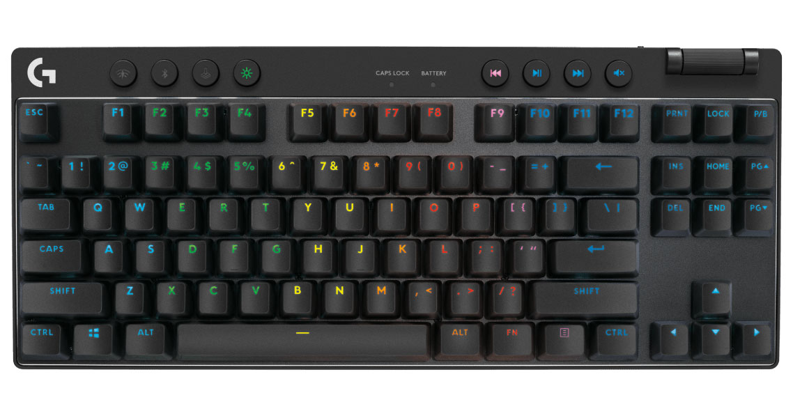 Teclado Logitech Lightspeed para juegos PRO X TKL color negro