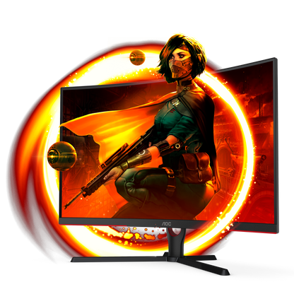 Monitor AOC 31.5" Gaming Curvo C32G3E Led 1920x1080 Full HD FreeSync 165Hz HDMI DisplayPort Negro