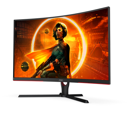 Monitor AOC 31.5" Gaming Curvo C32G3E Led 1920x1080 Full HD FreeSync 165Hz HDMI DisplayPort Negro