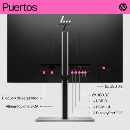 Monitor HP 23.8" E24t G5 Touch FHD Resolución 1920x1080
