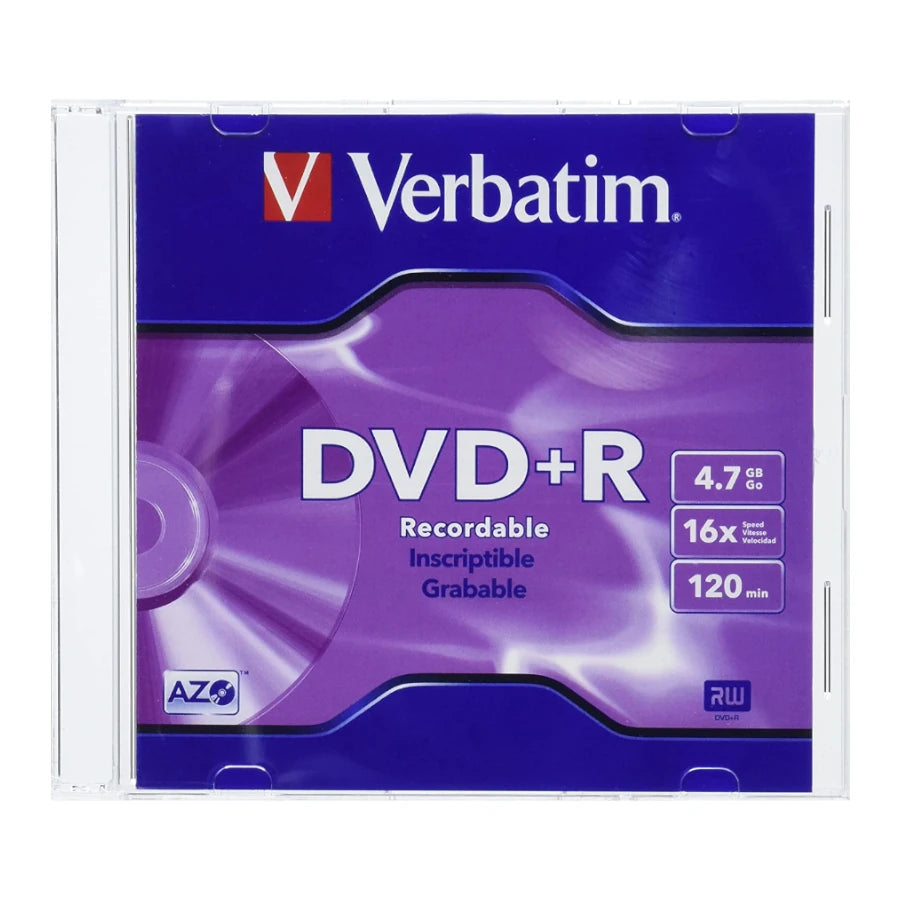 DVD+R Verbatim 4.7GB 16X Single Slim Case