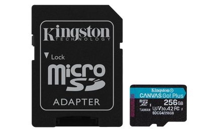Memoria Micro SD Kingston Flash Canvas GO PLUS 256GB UHS-I CLASE 10 C/Adaptador