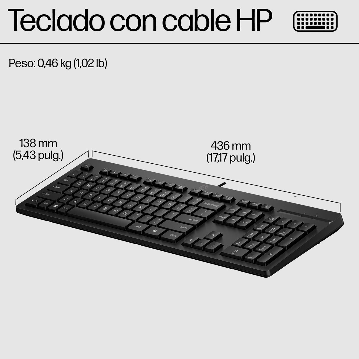 Teclado HP 125 Alambrico