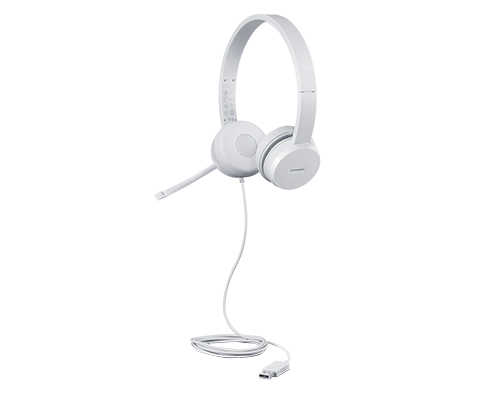 Diadema Alámbrica Lenovo 110 USB Color Nube Gris