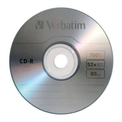 Disco Compacto Verbatim CD-R 80min 700MB 52X Paquete C/50 Pzas